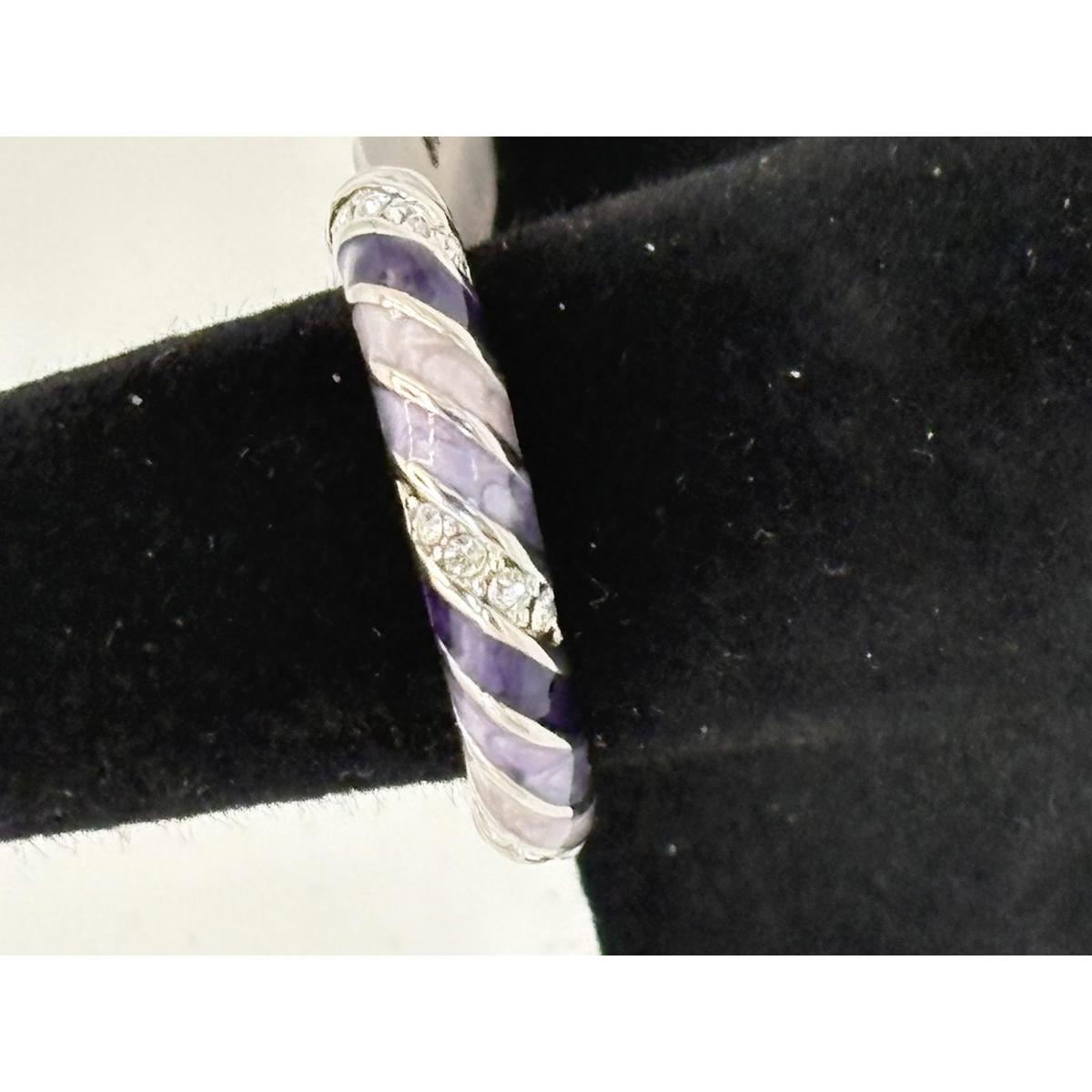 Lauren G Adams Stackable Ring Magenta & Silver Size 6